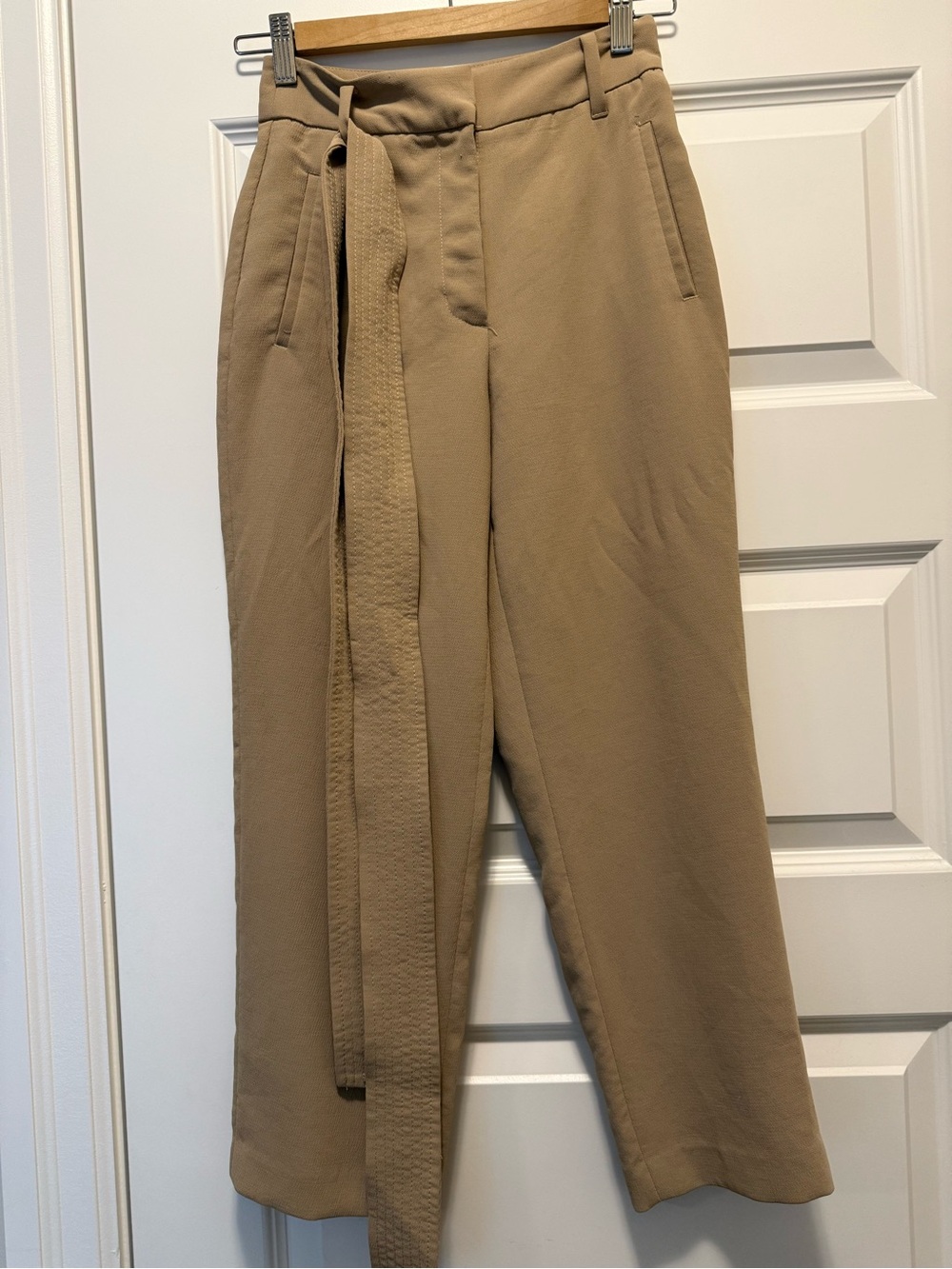 Aritzia Wilfred Camel Tie Waist Trouser Pants Size 00